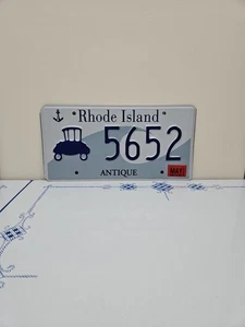 Rhode Island ANTIKES Nummernschild, Wellengrafik. Antik Auto Auto # 5652 RI. - Bild 1 von 5