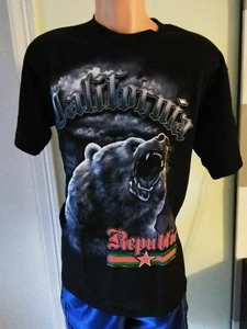California Republic Flag Bear And Star- Cali Pride Statements -Mens T-shirt L@11 - Picture 1 of 5