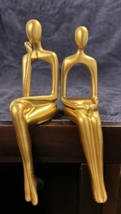 Juego de 2 cuidadores de estante para figuras femeninas tono dorado decoración del hogar - Imagen 1 de 15