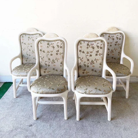 Boho Chic Pencil Reed and Tessellated Stone Dining Chairs Cover