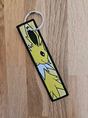Embroidered Pokemon Keychain Keyring Kawaii Various Eeveelutions - Jolteon - Image 1 of 2