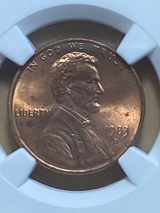 1983 D lincoln cent NGC Grade Ms 64 Red Very Confused Certification For Me. - Picture 1 of 10