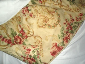 RALPH LAUREN GROSVENOR SQUARE FLORAL LINEN RED FRENCH COUNTRY QUEEN BEDSKIRT 15" - Picture 1 of 11