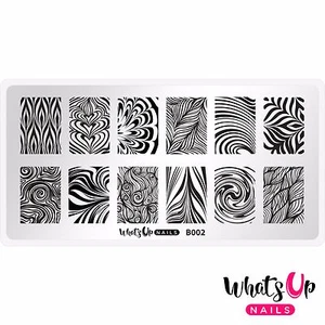 Whats Up Nails -B002 Water Marble to Perfection Stamping Plate For Stamped Nails - Picture 1 of 12