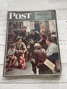 Saturday Evening Post Oct 13, 1945 – Norman Rockwell War Hero Cover Complete - Picture 1 of 11