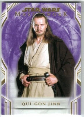 STAR WARS 2018 TOPPS MASTERWORK PURPLE PARALLEL BASE 4 QUI-GON JINN 47/50 - Image 1 of 2