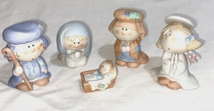 Vtg Bumpkins Nativity Set 5 Figures Christmas Fabrizio George Good 1985 READ - Picture 1 of 14