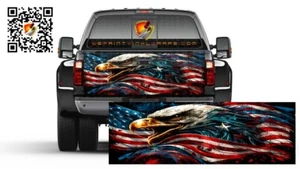 American Flag On Eagle Marvelous Patriotic Tailgate Wrap Vinyl Graphic Decal - Picture 1 of 4