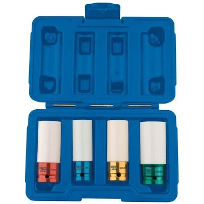 1x 4 Piece 1/2" Square Drive Wheel Nut Sockets For Alloy Wheels - Image 1 of 4