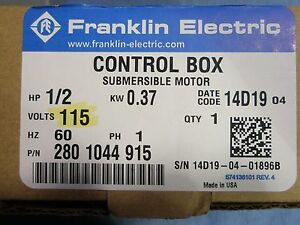 1/2 HP 115V Franklin QD Control Box Submersible Water Pump # 2801044915 NEW