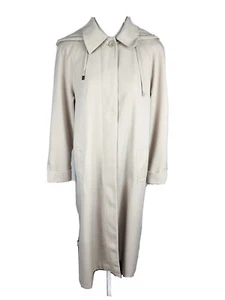 F.S. limited WMS Sz M Biege Color 100% Poly Removable Hood Long Trench R10 - Picture 1 of 24