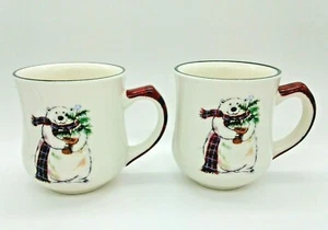 Pfaltzgraff Polar Bear Winter Christmas Tree Holiday Stoneware Mug Cup 14oz - Picture 1 of 7