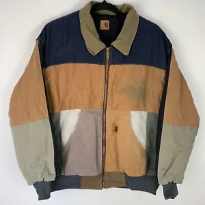 Carhartt Reworked Duck Canvas Quilt Lined Work Jacket Men's Size Fits Large - Picture 1 of 19