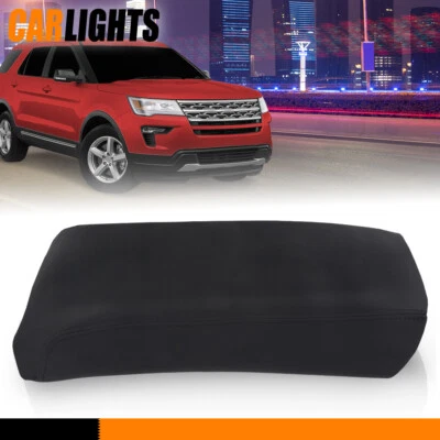 Fit For 2011-2018 Ford Explorer Leather Console Lid Armrest Cover Black Stitch Foto 1 de 4