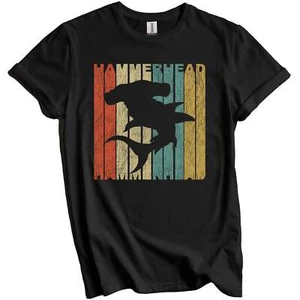 Retro Hammerhead Shark Distressed Vintage Style Shark T-Shirt - Picture 1 of 5