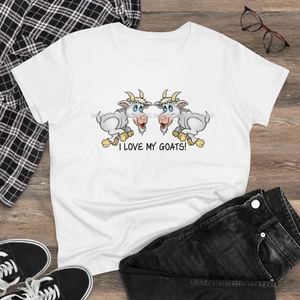 I Love Goats Lindo Caat Lover Par Dibujos Animados Damas Camiseta S-3X - Imagen 1 de 3