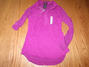 Nwt Womens Grace Elements Purple Long Sleeve Collared Shirt Top Blouse Small - Picture 1 of 1