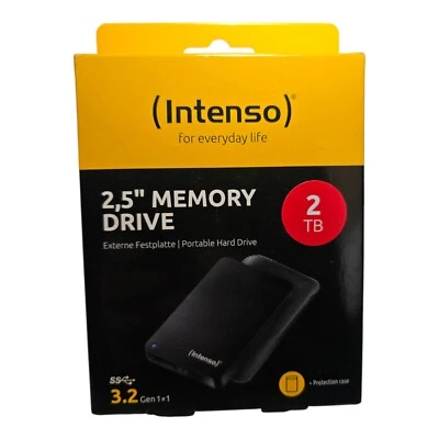 Intenso 2TB USB 3.2 External Hard Drive 2.5" Black - Image 1 of 4