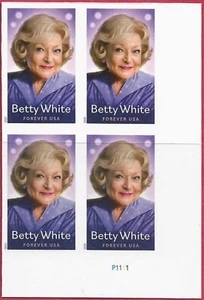 USA Sc. 5976a (F) Betty White 2025 MNH ***NO DIE CUTS*** plate block - Picture 1 of 1