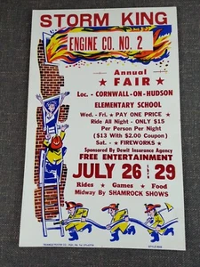 Storm King Engine Co No 2 Fair Cardboard Poster Cornwall-On-Hudson NY Shamrock - Picture 1 of 1