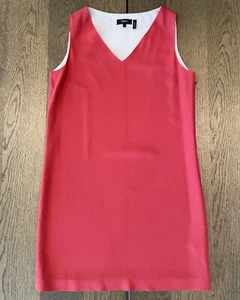 Theory Rosina Crepe Shift Kleid Damen Größe 6 rot ärmellos V-Ausschnitt gefüttert - Bild 1 von 12