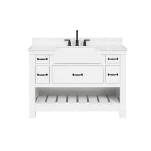 Home Decorators Collection Bath Vanity 49"x22"x35" Engineered Stone Top White - Picture 1 of 12