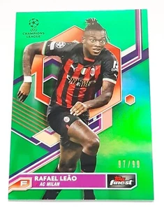 RAFAEL LEAO MILAN TOPPS FINEST REFRACTOR GREEN UEFA LIMITED EDITION /99 SERIE A - Foto 1 di 7