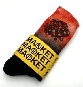Market Brand Socks LIZARD TIE DYE Black and Red - Picture 1 of 4