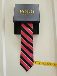 Polo by Ralph Lauren | 100% Pure Silk Necktie – Pink w/Multi-color stripes - Picture 1 of 4