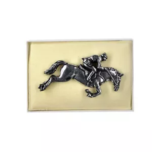 Horse and Rider Pewter Lapel Badge by AR Brown - Picture 1 of 1