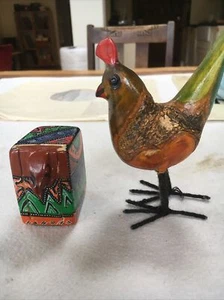 Vintage Stone Mexican Mystery Box With Viper & Wooden Bird - Picture 1 of 8