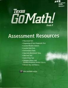 8th Grade 8 Go Math Texas Assessment Resources w/ Answer Key Tests - Imagen 1 de 1