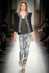 SS09 BALMAIN x DECARNIN Women's Sz M FR38 RUNWAY Pagoda Shoulder Jacket Crystal - Picture 1 of 14