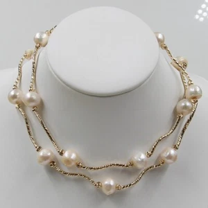 stunning 10-12mm natural south sea white pearl necklace 25 inch Yellow Gold ,14k - Picture 1 of 10