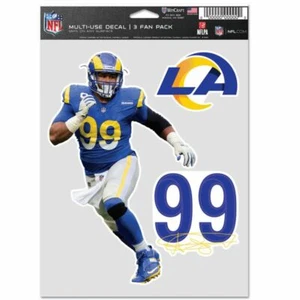 AARON DONALD LOS ANGELES RAMS 3 PIECE MULTI-USE DECALS NFL LICENSED - Picture 1 of 1