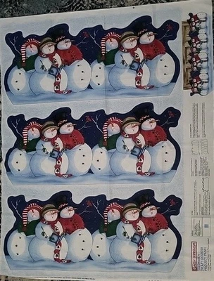 3 Daisy Kingdom Snowman Door Draft Dodger Fabric Panels Cut Sew Christmas Mantel - Image 1 of 4