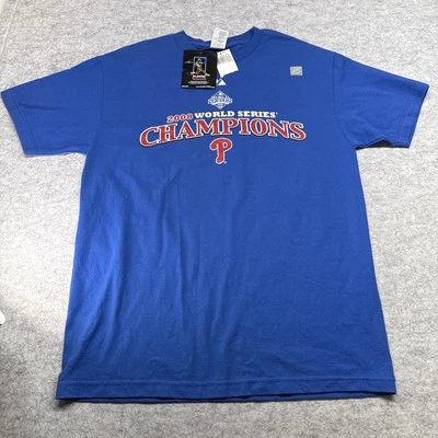 MLB Philadelphia Phillies 2008 World Series Champions T-Shirt Men’s Large Blue - Image 1 of 4