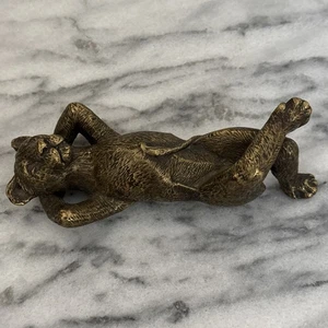 Scultura pantera posa rilassante bronzo patinato Maitland Smith vintage rara EXC - Foto 1 di 16