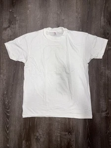 Vintage Blank White Hanes Classic Shirt Mens XL Single Stitch 100% Cotton 90s - Picture 1 of 7