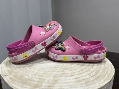 Crocs Disney Minnie Mouse Rosa Zueco Zapatos Sin Cordones Con Dijes Niño talla C10 Foto 1 de 4
