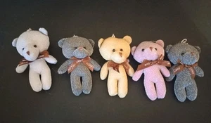 Glitzer 4 Zoll Plüschbär Schlüsselanhänger mit Kugelkette (5 Stück) - Bild 1 von 4