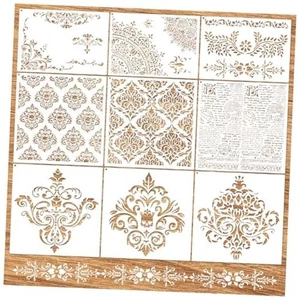 Large Damask Stencils for Walls Drawing Corner Border Stencil Reusable  - Picture 1 of 8