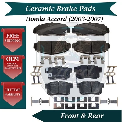 Nuevo kit de pastillas de freno delanteras y traseras de cerámica OE para Honda Accord 2003-2007 9 años de garantía Foto 1 de 4
