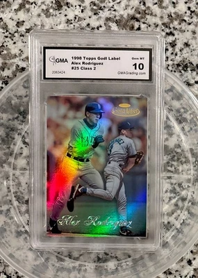 1998 Topps Gold Label Class 2 Black #25 Alex Rodriguez GMA 10 Gem Mint - Image 1 of 2