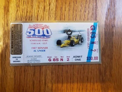 Indy500 Race Ticket Stub Choice Of 1988, '91, '95 Or '99 Great Condition... - Image 1 of 4