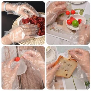 100Pcs Latex Free TPE Disposable Gloves Transparent Anti-Slip Cleaning U3U1 - Imagen 1 de 15