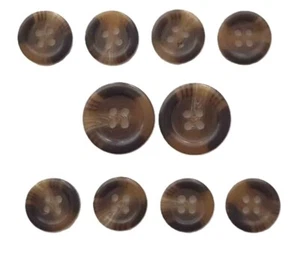 Vintage Brooks Brothers Horn Suit Buttons Brown Tan Cream T2E Men's - Picture 1 of 1