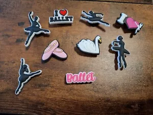 Set Of 9 I Love Ballet Dance Shoe Charms Compatible With Crocs - Picture 1 of 1
