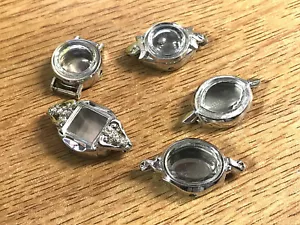 Lot of 5 Ladies Watch C end Silver Cases Parts Repair Crafts Jewelry Old - Picture 1 of 1