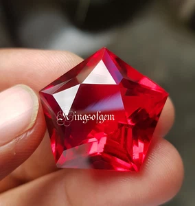 40 Ct Brillante Colorido Topacio Rojo Color Artificial Calidad Superior Forma Elegante - Imagen 1 de 7